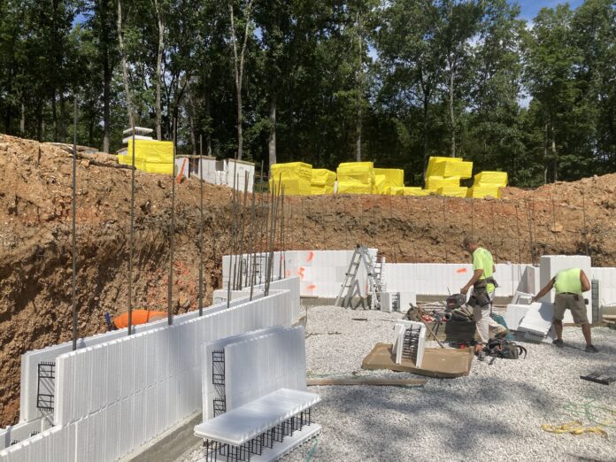 Erecting a 12 ft. ICF foundation wall Photo credit: Matt Belcher