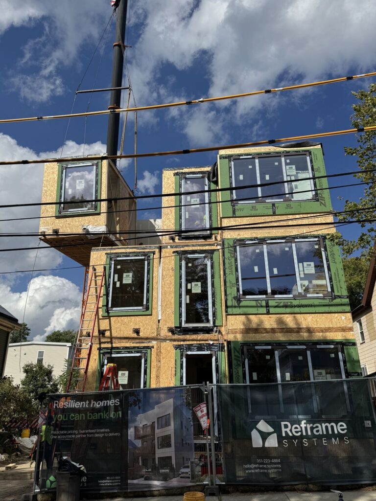 In the summer of 2025, Reframe installed its first three-story building. Credit: Reframe Systems