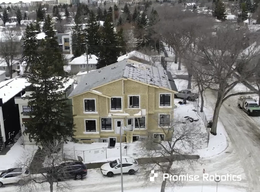 A fourplex in Edmonton, manufactured by Promise Robotics.