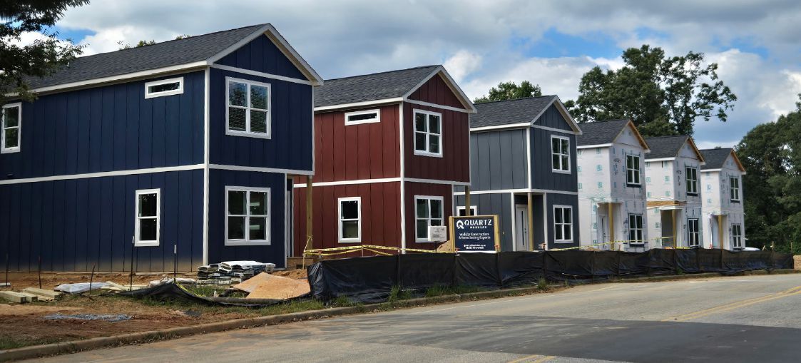Bleachery is a six-home, build-for-rent modular project completed as a turnkey GC engagement. Courtesy of Quartz Properties