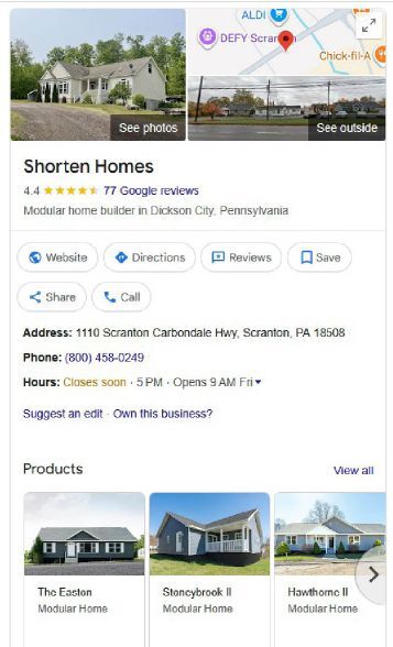 Your Google Business Profile is a free tool offered by Google. It is located to the right of the general listing directory. It is important that you claim it, make sure all information is accurate and populate all fields, including photos of homes and videos.