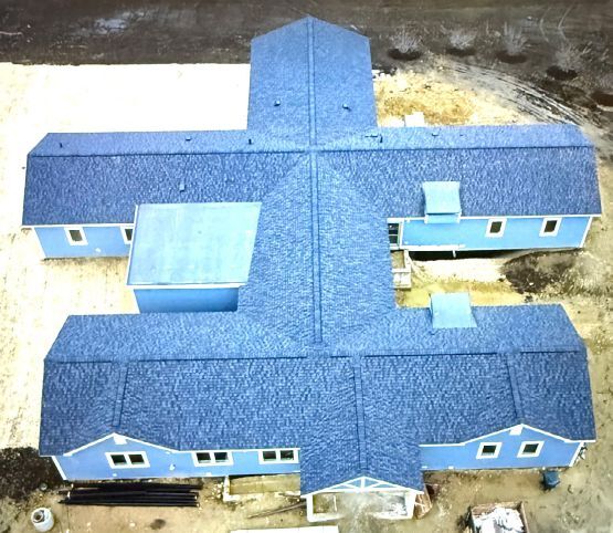An overhead view of the Illinois group home S. I. Container Builds constructed from converted shipping containers. Credit: S. I. Container Builds