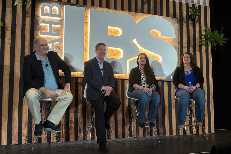 Ken Semler, Sean Shields, Terri Finnel and Mikel Vandegenachte-Ochs presenting at the 2026 International Builders’ Show. Photo credit: Heather Wallace