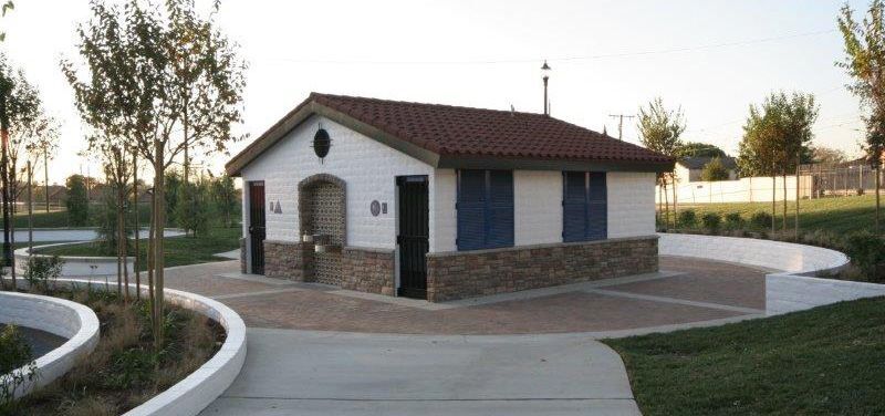 Public washrooms have been a core part of Blazer’s business over the years. These restrooms are in Kraemer Park, Placentia, California. Credit: Blazer