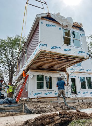 Volumod specializes in affordable multifamily housing, such as these duplexes. Photo credit: Volumod