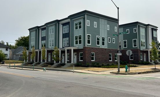 Urban infill affordable townhomes on formerly vacant lots in Indianapolis. Photo credit: Volumod