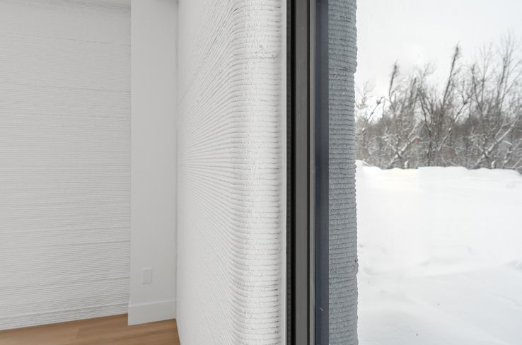 A close-up of the 3D-printed walls photo courtesy of Horizon Legacy