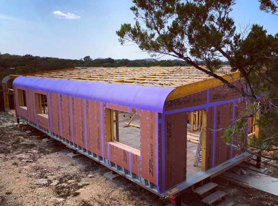 The project aimed for Passive House performance for the building structure and envelope. The airtight, superinsulated exterior walls have reduced thermal breaks, vapor-closed exterior sheathing and a vapor-open secondary air barrier  photo courtesy of G-pod