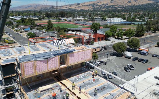 168 modules along Alum Rock Ave, San Jose, Calif. Client: The Pacific Companies. Manufacturer: Autovol, Inc. Photo credit: MODSET