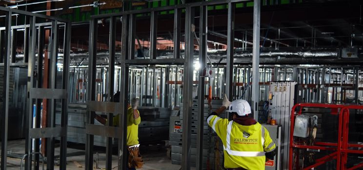 Developing the prefabricated walls for the CHI Health Immanuel Medical Center Family Clinic in Omaha, Nebraska