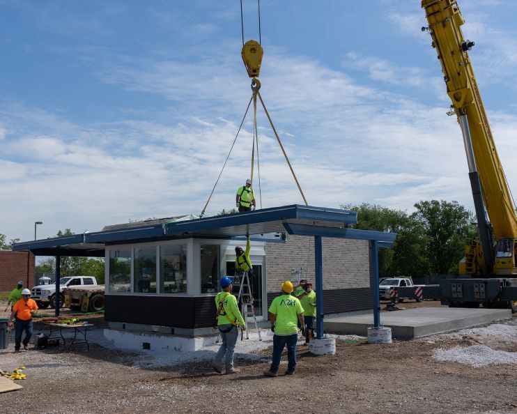 A 7 Brew Coffee location being set. Credit: Nick Chumchal