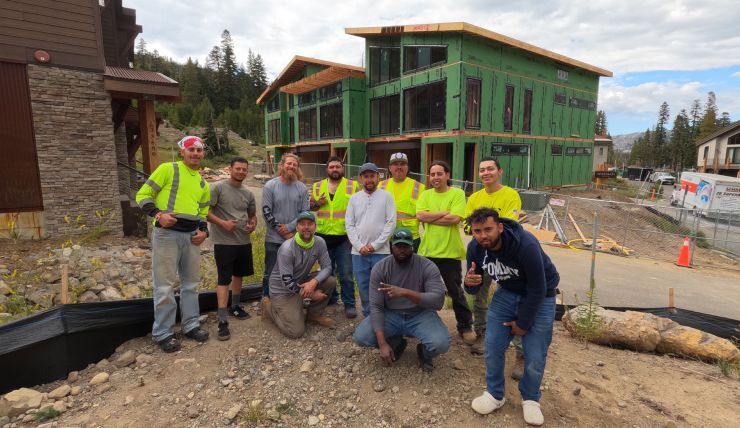 Lassiter likes to take a photo of the crew after work on what they call “Set and Done Day.” Credit: Cutting Edge Modular