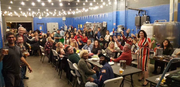 A Christmas party at Cutting Edge Modular. It’s intentionally without families, so employees can focus on getting to know one another. Credit: Cutting Edge Modular